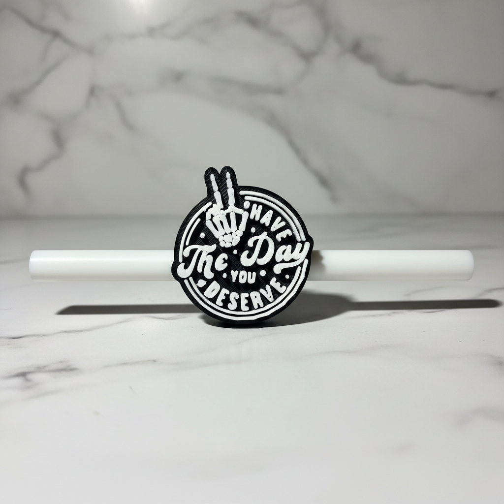 Have the Day You Deserve Straw Topper