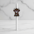 Highland Cow Straw Topper