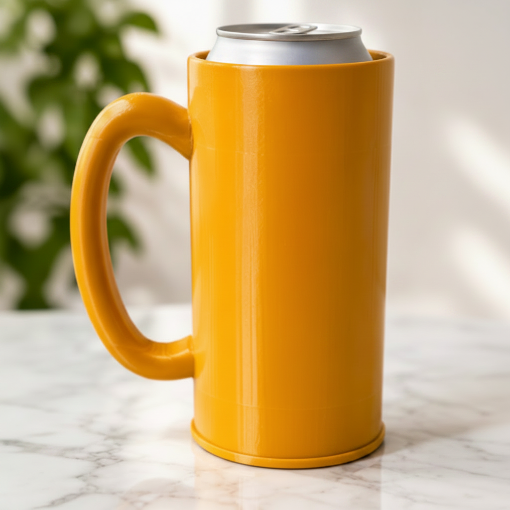 Professional Ad - Yellow Can Koozie with 16oz Can